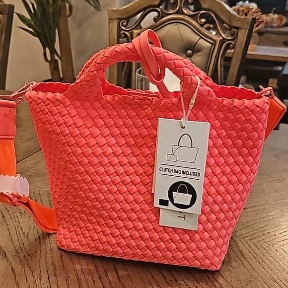 Madison West Kya neoprene 2 in 1 satchel bag NWT thick web canvas strap - Picture 7 of 7